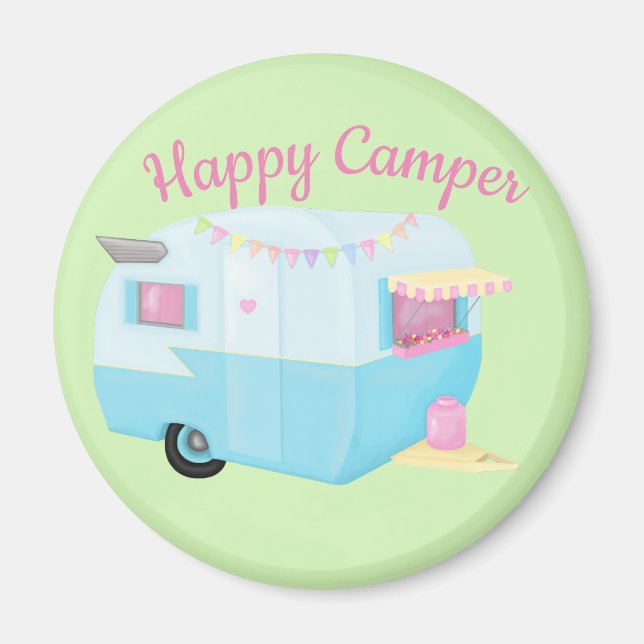 Glücklicher Camper Magnet (Vorne)