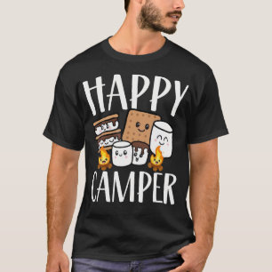 Glücklicher Camper Marshmallow Sommercamp Lustiges T-Shirt