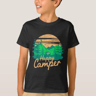 Glücklicher Camper Retro Outdoor-Abenteuer-Design  T-Shirt