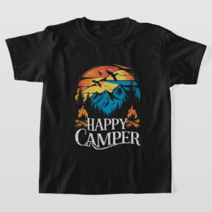 Glücklicher Camper Retro Vintage passender Camping T-Shirt