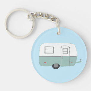 GLÜCKLICHER CAMPER RV-Anhänger Camping INDIVIDUELL Schlüsselanhänger