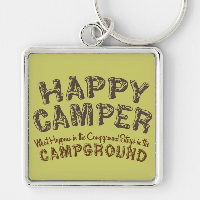 Glücklicher Camper - RV-Campings-Schlüsselanhänger Schlüsselanhänger (Vorne)