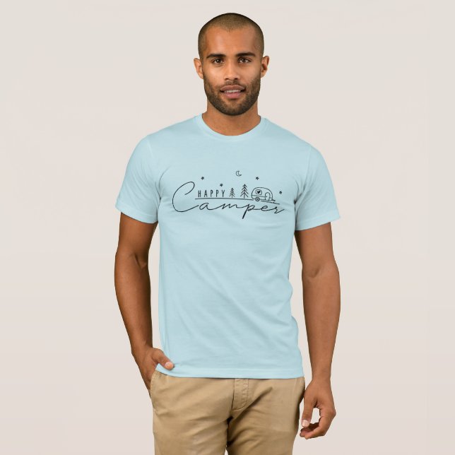 Glücklicher Camper-Silhouette T-Shirt (Vorne ganz)