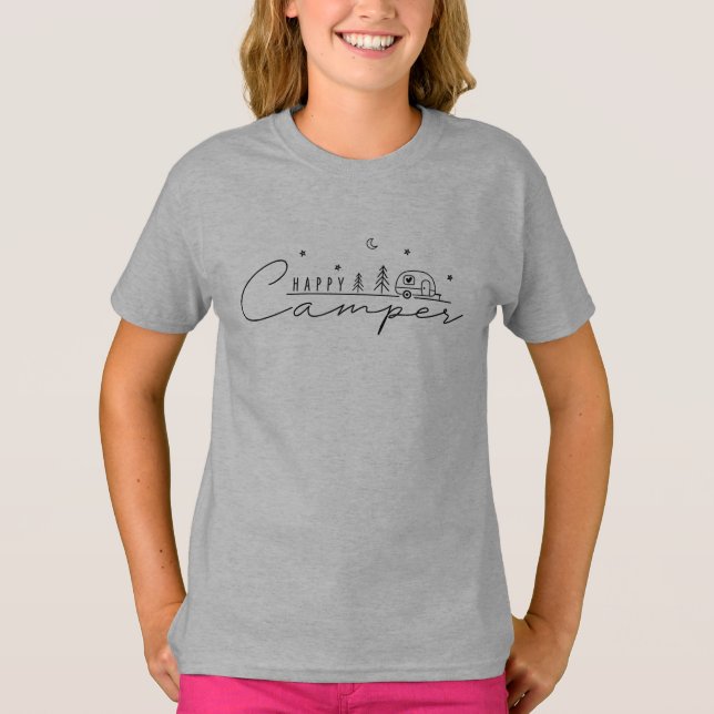 Glücklicher Camper Silhouette T-Shirt (Vorderseite)