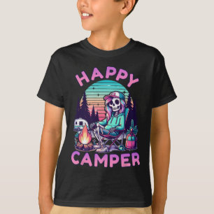 Glücklicher Camper Skelett Camping Lustiger Sommer T-Shirt