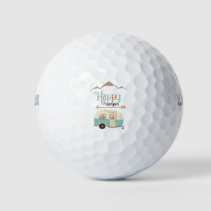 Glücklicher Camper Süßer Retro-Wohnwagen Golfball