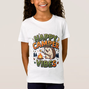 Glücklicher Camper Vibes Süßes Igel T-Shirt Kind