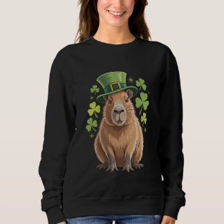 Glücklicher Capybara Leprechaun Hut Cute St. Patri Sweatshirt