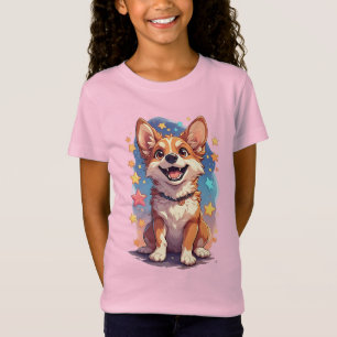 Glücklicher Cartoon Corgi Hund T-Shirt