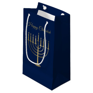 Glücklicher Chanukah Imitat-GoldMenorah Kleine Geschenktüte