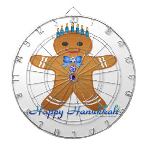 Glücklicher Chanukka-Gingerbread-Mann-Menora Dartscheibe