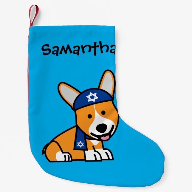 Glücklicher Chanukka jüdischer Kleiner Weihnachtsstrumpf (Vorderseite)