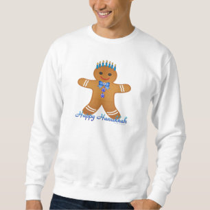 Glücklicher Chanukka-Lebkuchen-Mann Menorah Sweatshirt