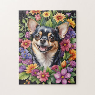 Glücklicher Chihuahua-Hund Haustier-Porträt Aquare