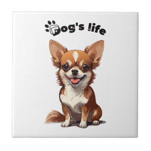 Glücklicher Chihuahua � Süßes Design für Hunde Lie Fliese