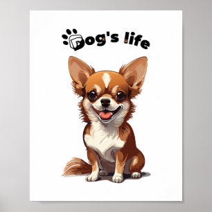 Glücklicher Chihuahua – Süßes Design für Hunde Lie Poster