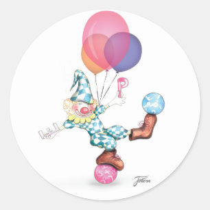 Glücklicher Clown-Aufkleber Runder Aufkleber