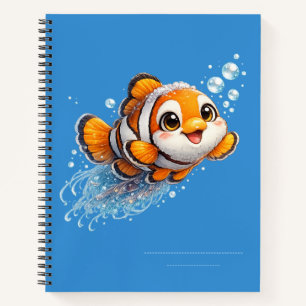Glücklicher Clownfisch Tropische Meer Lebens Illus Notizbuch