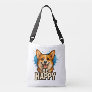 Glücklicher Corgi Süßer Hund Liebhaber Design für  Tragetaschen Mit Langen Trägern