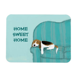 Glücklicher Couch-Hund - Zuhause-süßes Magnet
