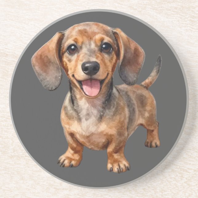 Glücklicher Dachshund-Welpe Getränkeuntersetzer (Vorne)