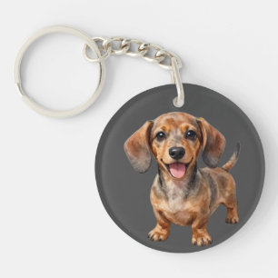 Glücklicher Dachshund-Welpe Schlüsselanhänger