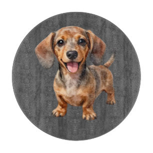 Glücklicher Dachshund-Welpe Schneidebrett
