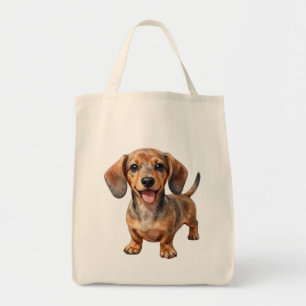Glücklicher Dachshund-Welpe Tragetasche