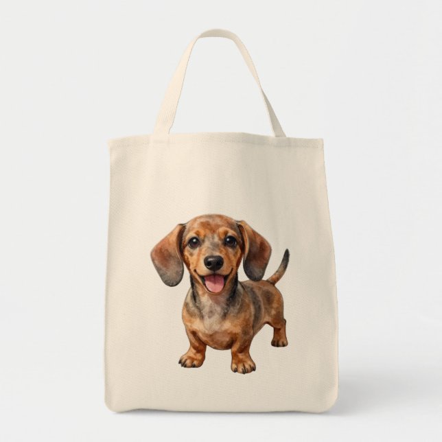 Glücklicher Dachshund-Welpe Tragetasche (Vorne)