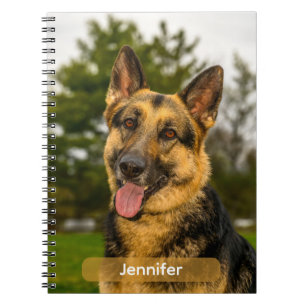 Glücklicher Deutscher Schäferhund-Porträt Notizblock