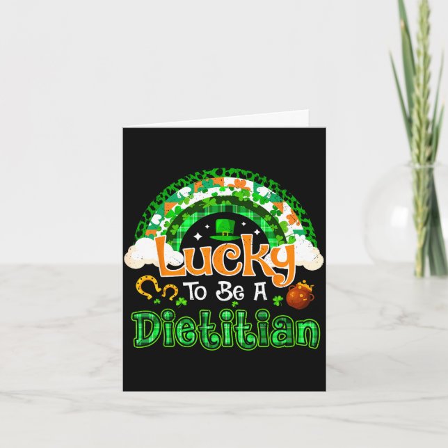 Glücklicher Diätassistent Kleeblatt Regenbogen St. Karte (Vorderseite)