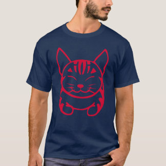 Glücklicher die Katzen-T - Shirt der Männer (roter