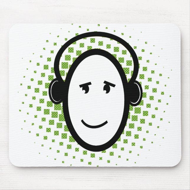 Glücklicher DJ-Typ Mousepad (Vorne)