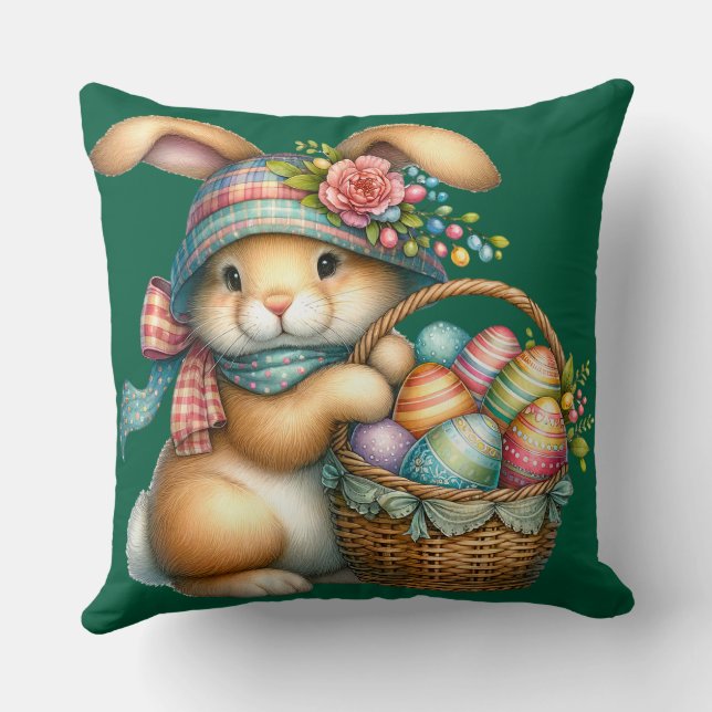 GLÜCKLICHER EASTER BUNNY T - Shirt Kissen (Rückseite)
