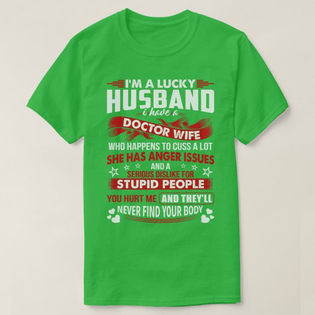 Glücklicher Ehemann von Doctor Ehefrau Doctor Gift T-Shirt (Design vorne)