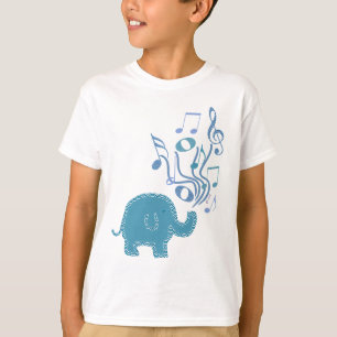 glücklicher Elefantentwurf der musikalischen T-Shirt