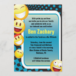 GLÜCKLICHER EMOJI Bar-Schläger Mitzvah Einladung