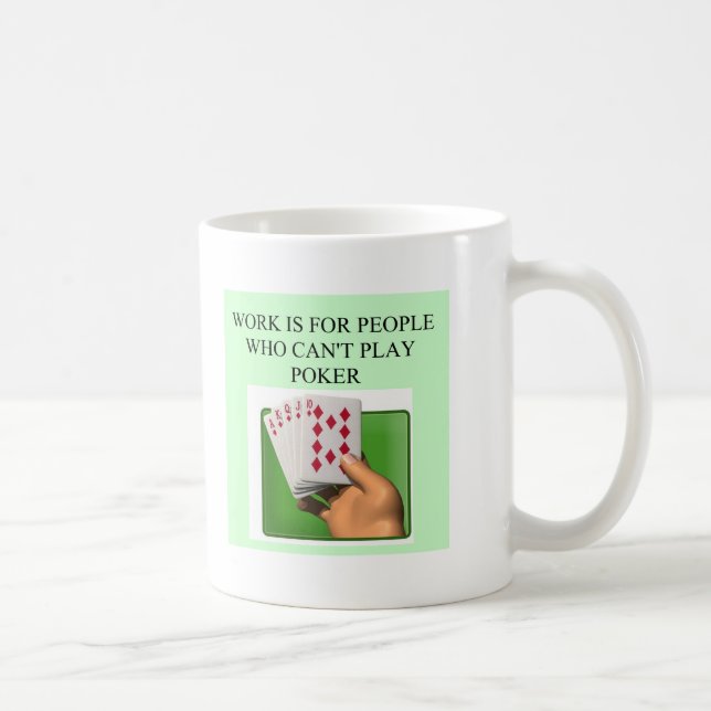 glücklicher Entwurf des Pokerspielers Kaffeetasse (Rechts)