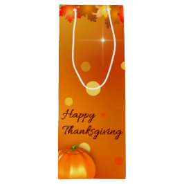 Glücklicher Erntedank-buntes Herbst-Blätter Geschenktüte Für Weinflaschen