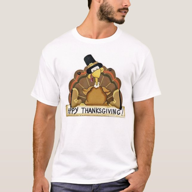 Glücklicher Erntedank die Türkei T-Shirt (Vorderseite)