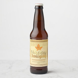 Glücklicher Erntedank, Herbstlaub Bierflaschenetikett