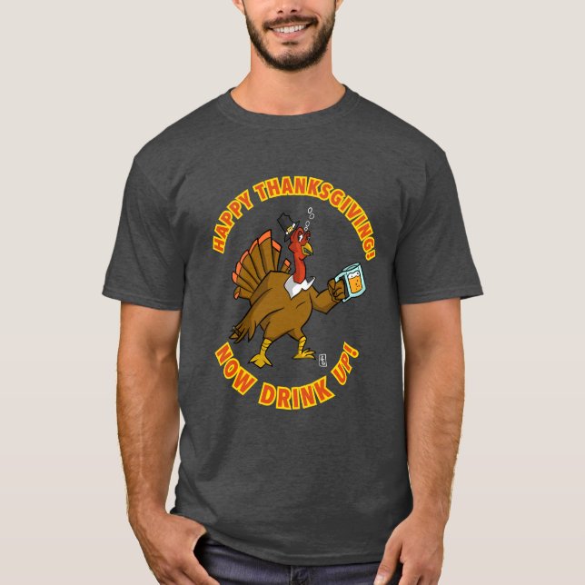 GLÜCKLICHER ERNTEDANK! JETZT GETRÄNK OBEN! T-Shirt (Vorderseite)