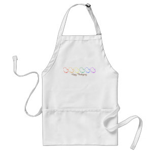 Glücklicher Erntedank (Regenbogen-Truthähne) Schürze