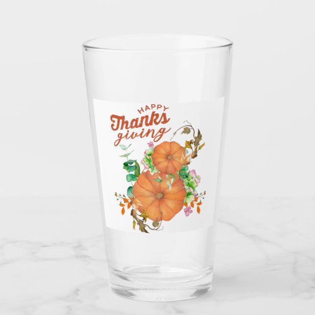 glücklicher Erntedankfall Glas (Vorderseite)