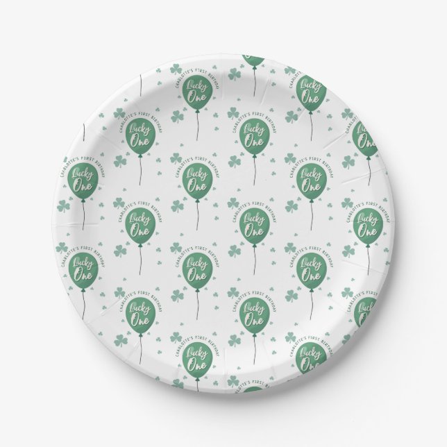 Glücklicher Erster Geburtstag St. Patricks Day Kle Pappteller (Vorderseite)
