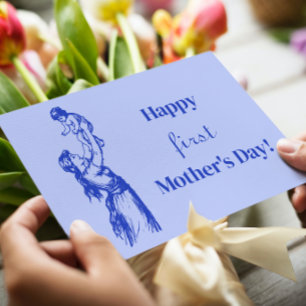 Glücklicher erster Muttertag - Es ist ein Junge! B Postkarte