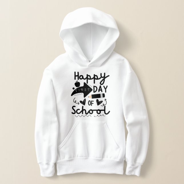 Glücklicher erster Schultag, Lehrer Schüler Kinder Hoodie (Ablage )