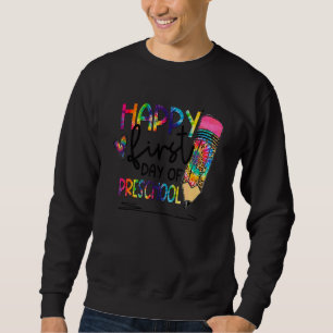 Glücklicher erster Tag der Gefärbte Krawatte in de Sweatshirt