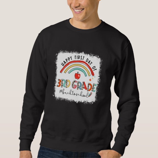 Glücklicher erster Tag des dritten Regenbogens bis Sweatshirt (Vorderseite)