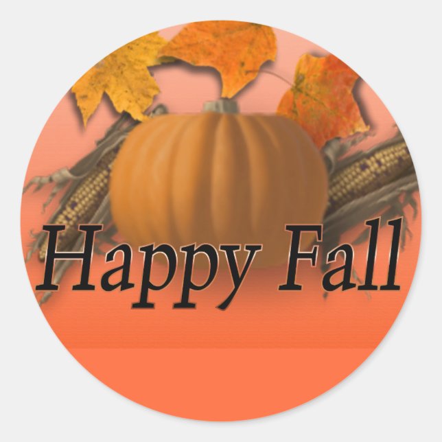 glücklicher Fall Runder Aufkleber (Vorderseite)